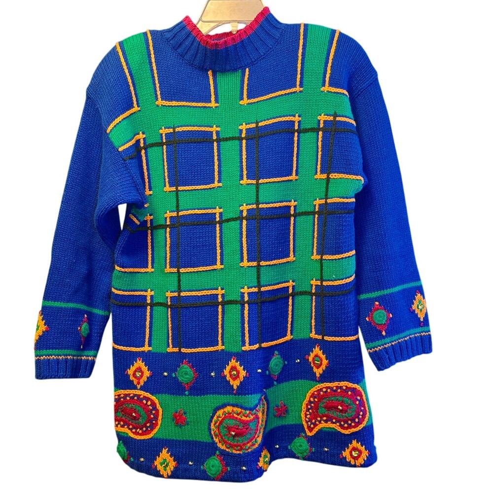 Vintage Gantos funky print 80's sweater